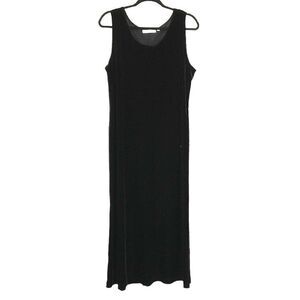 Black Velour Dress Barn Sleeveless Midi Dress 16